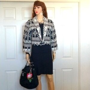Flashback Aztec print waist jacket